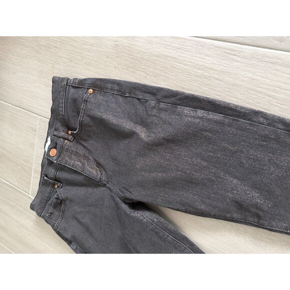 ANN TAYLOR LOFT Black Metallic Gold Shimmer Skinny Jeans Size 27 / US 4 - Picture 5 of 6